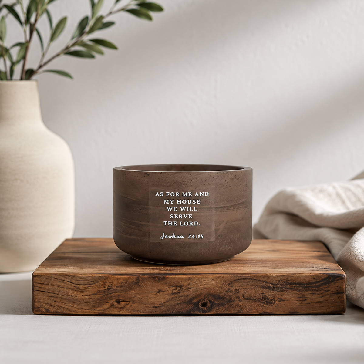 Cozy Cabin - Joshua 24:15 Scripture Candle (12oz)