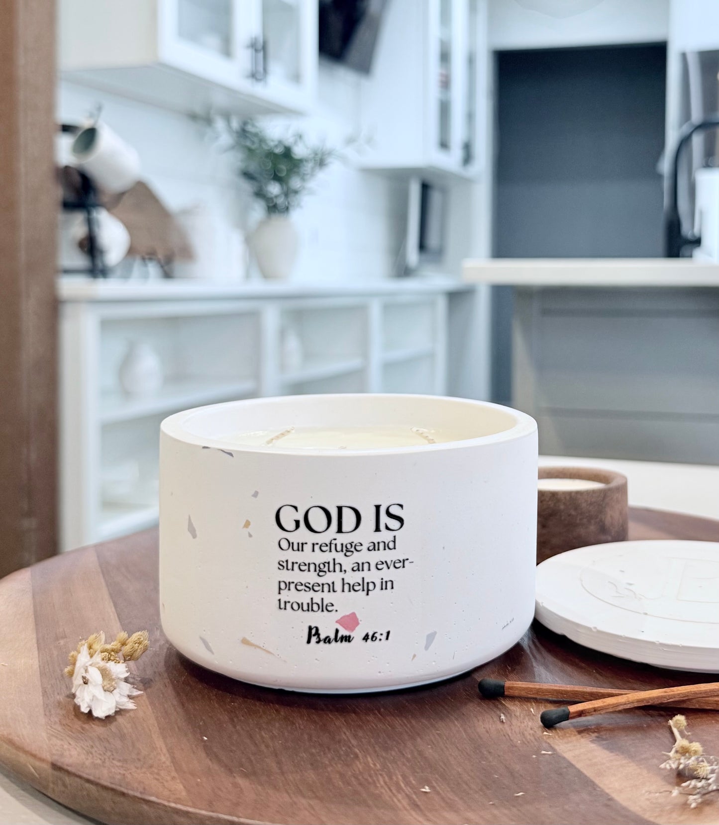 Aurora Petals - Psalm 46:1 Scripture Candle (12oz)