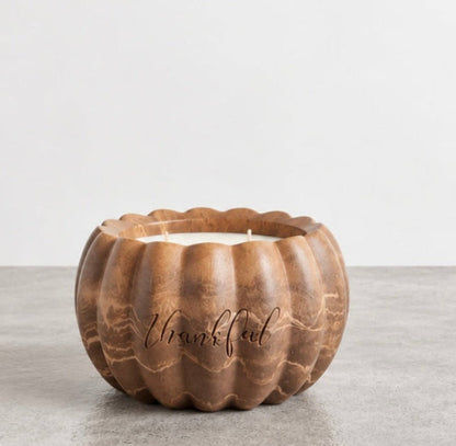 Thankful Pumpkin Candle – Leather Brown | 9.5 oz