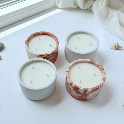 Handmade Soy Wax Candle Collection in White and Marbled Concrete Vessels – Luxury Home Fragrance, Christian Gift Ideas, Faith-Inspired Home Decor and Artisan Candles