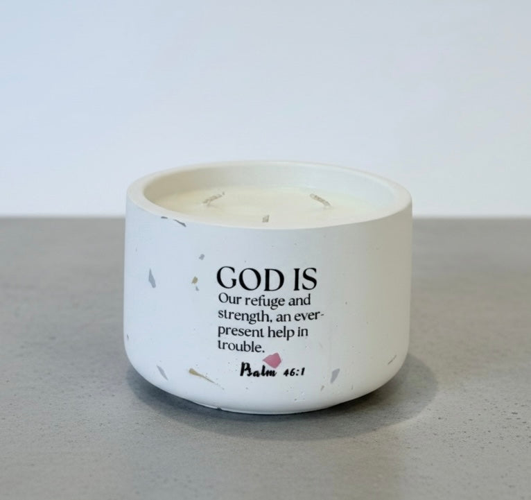 Aurora Petals - Psalm 46:1 Scripture Candle (12oz)